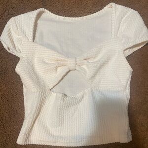 Elegant Cream Bow Top